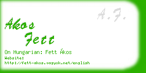 akos fett business card